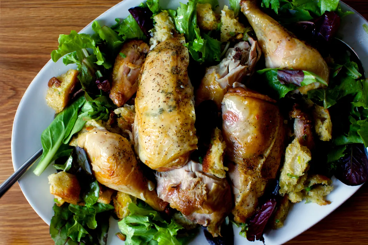 Zuni Café signature dishes Zuni Roast ChickenBread SaladWorld Famous ChickenGateau Victoire